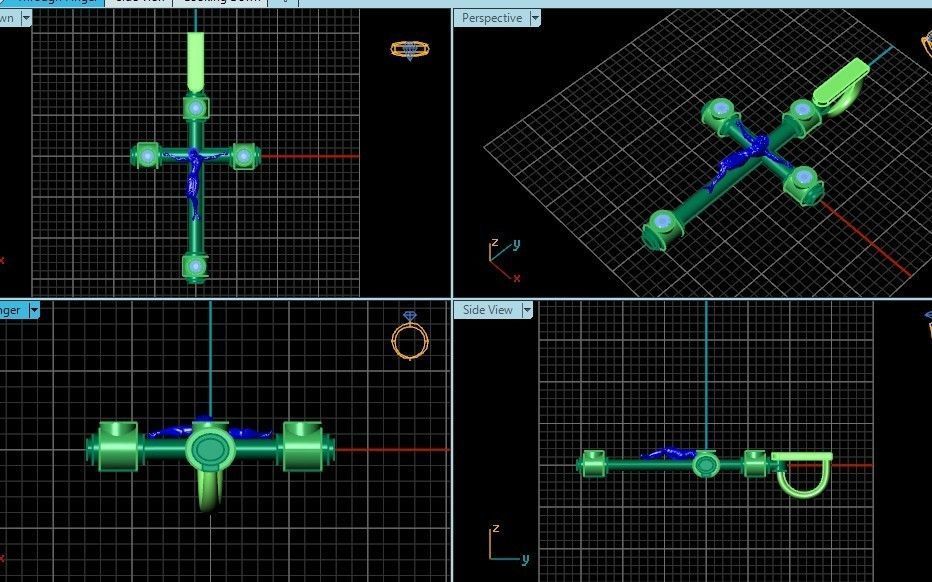 stylish pendant cross with jesus and diamond stones 3D print model_16