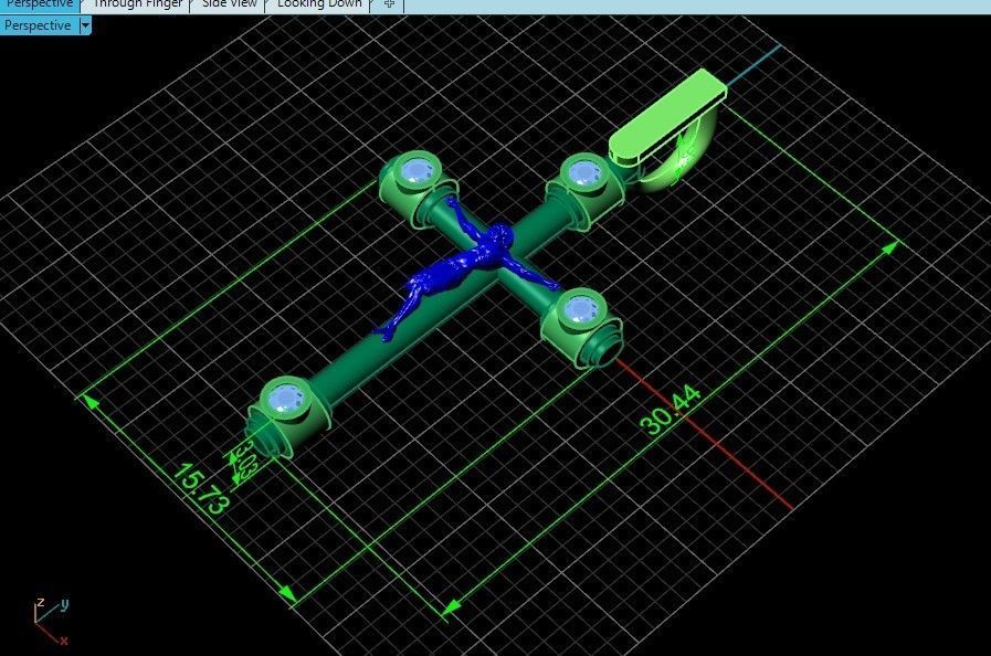 stylish pendant cross with jesus and diamond stones 3D print model_27