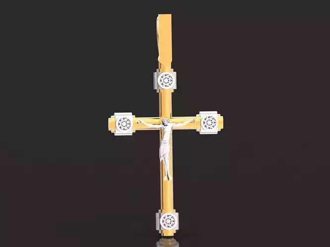  stylish pendant cross with jesus and diamond stones