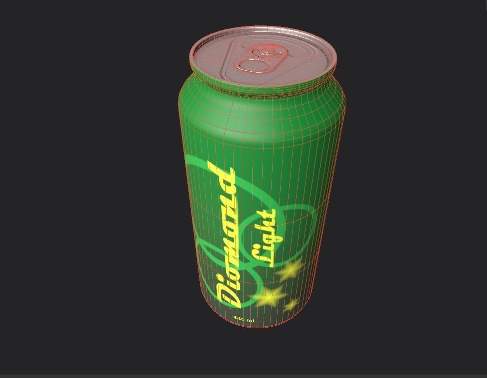 Drink Can Standart 440 ml Low-poly 3D model_2