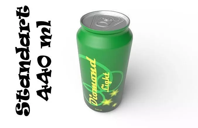 Drink Can Standart 440 ml Low-poly 3D model_0