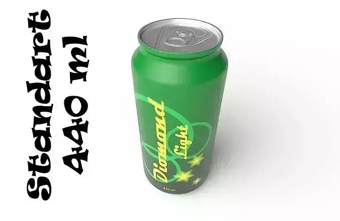 Drink Can Standart  440 ml Low-poly 3D model