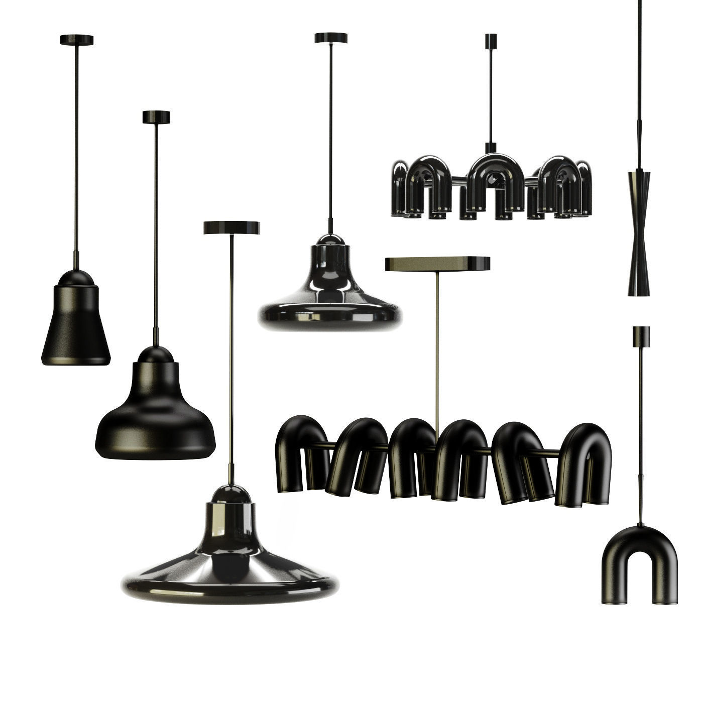 modern light 8model 2material Low-poly 3D model_1