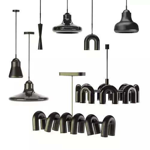 modern light 8model 2material Low-poly 3D model