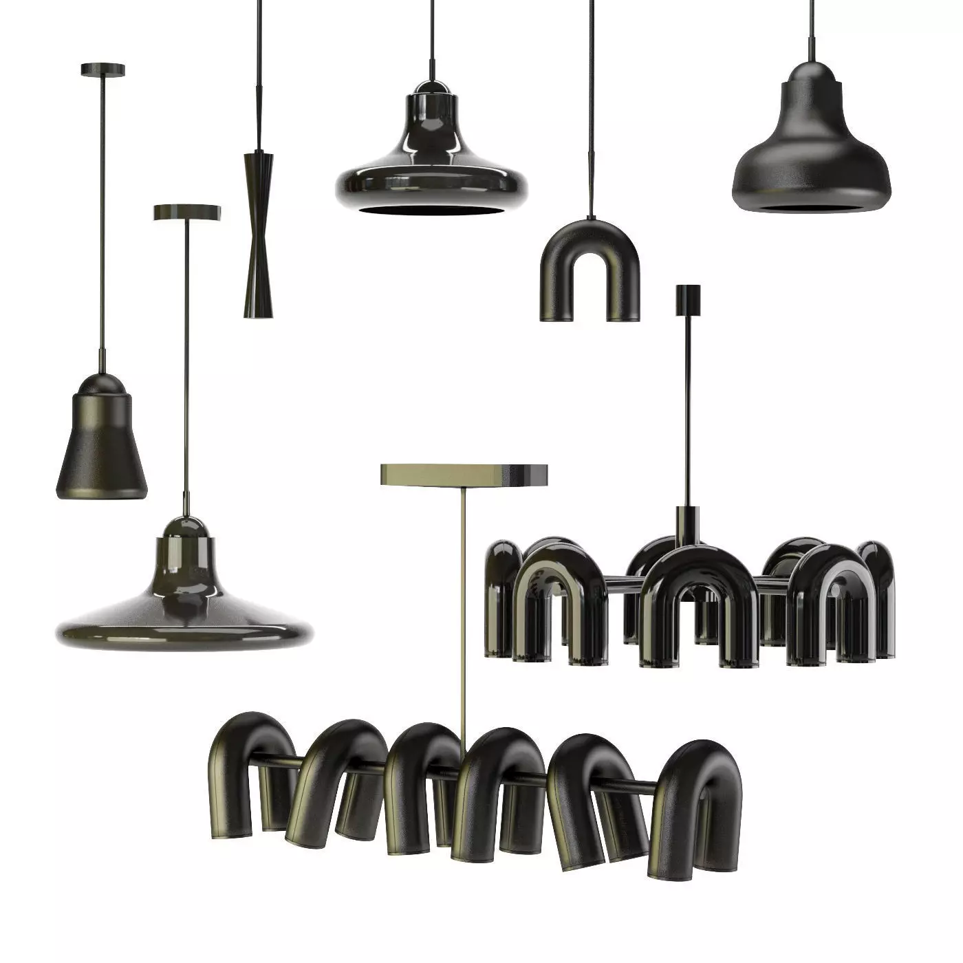 modern light 8model 2material Low-poly 3D model_0