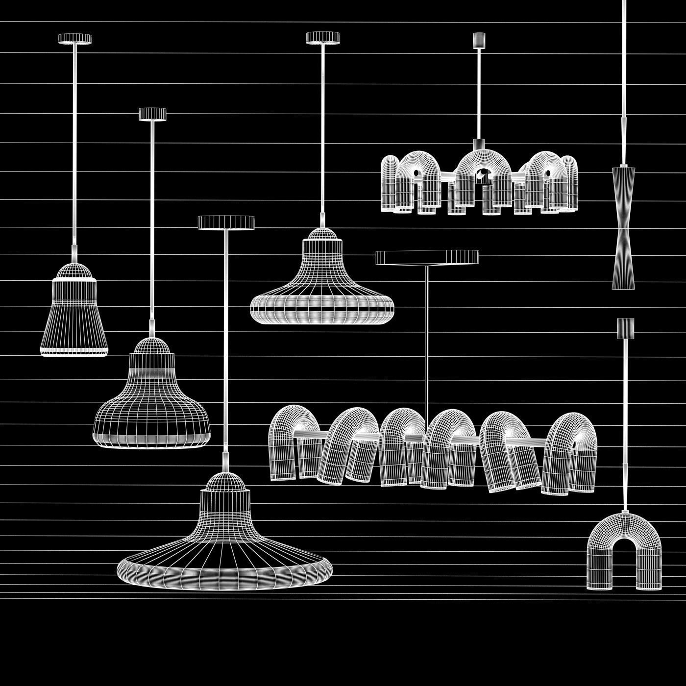 modern light 8model 2material Low-poly 3D model_2