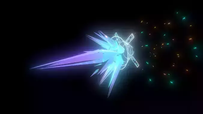 Shooting Effect Low-poly 3D model