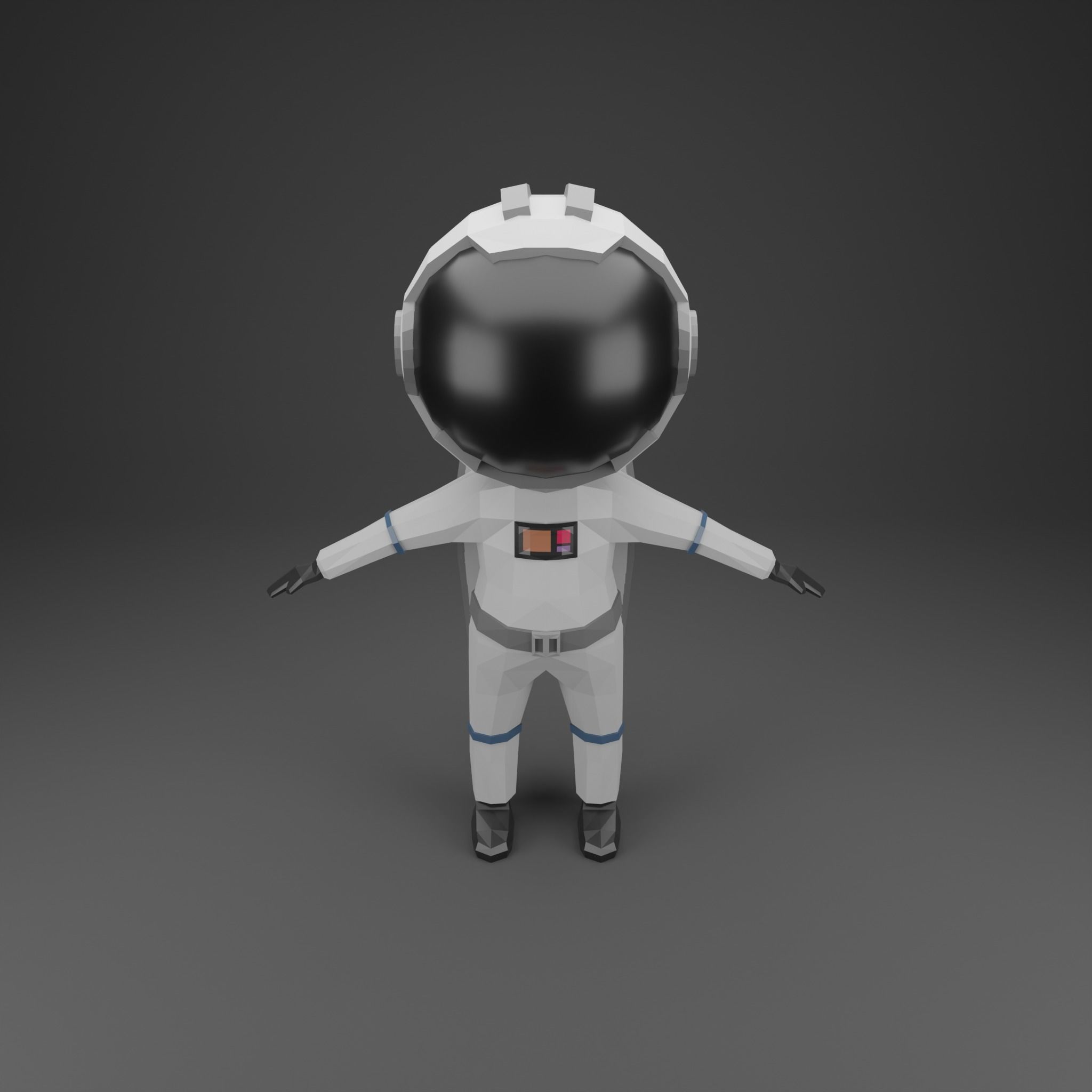 Low poly astronaut Free low-poly 3D model_1