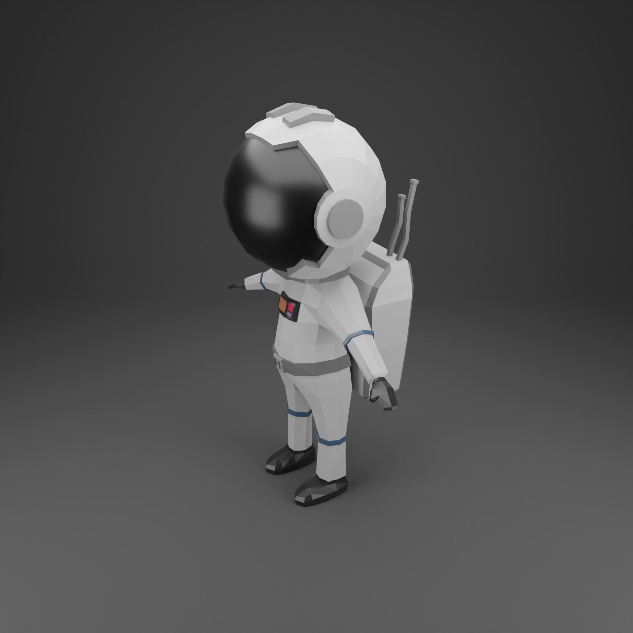 Low poly astronaut Free low-poly 3D model_2