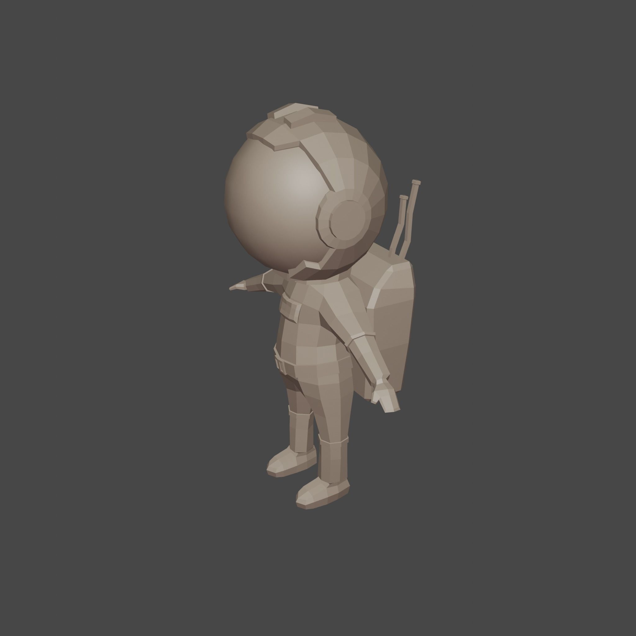 Low poly astronaut Free low-poly 3D model_3