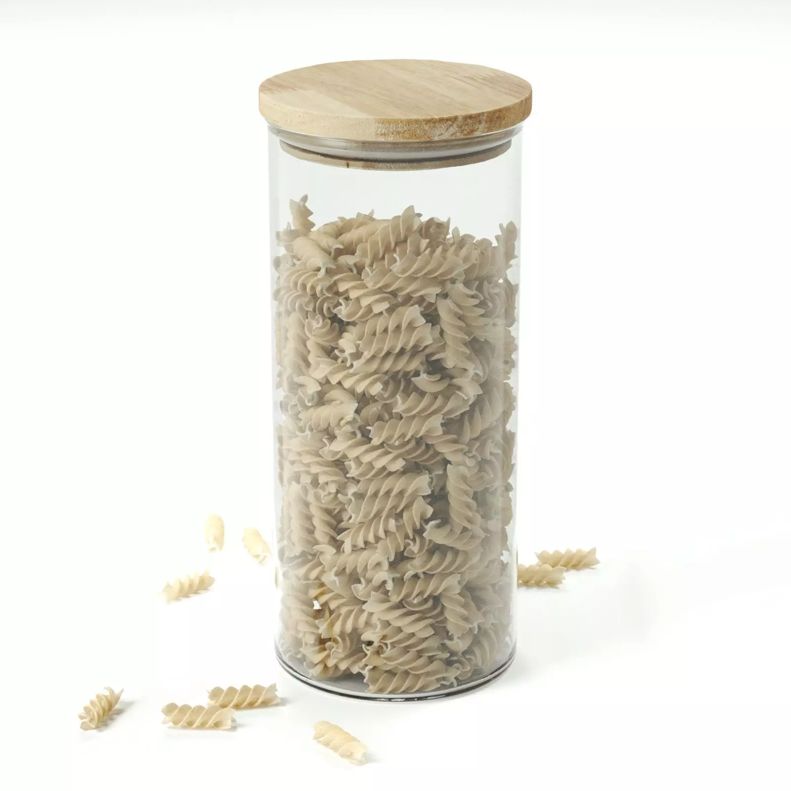 polypasta - Pasta Fusili 01 in glass with lid 3D model_0
