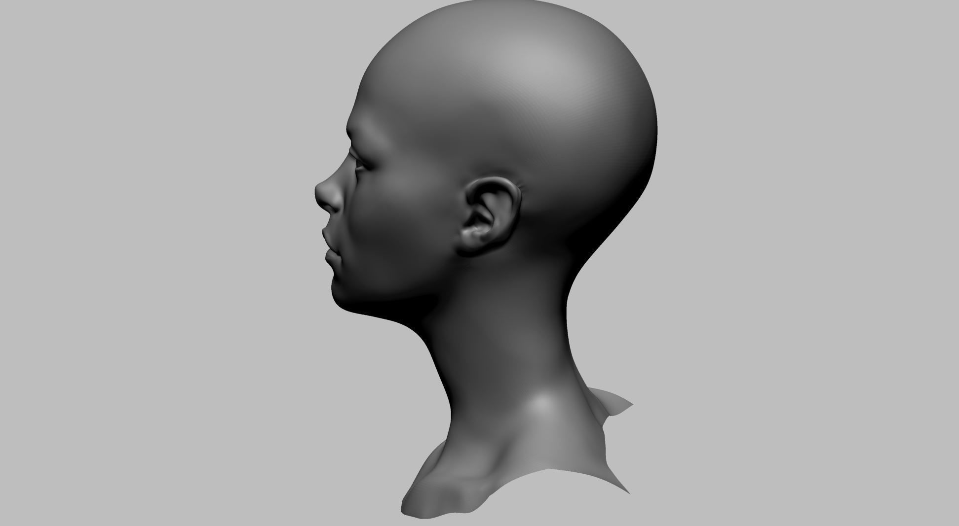 Stylized Female Head B 3D model_5