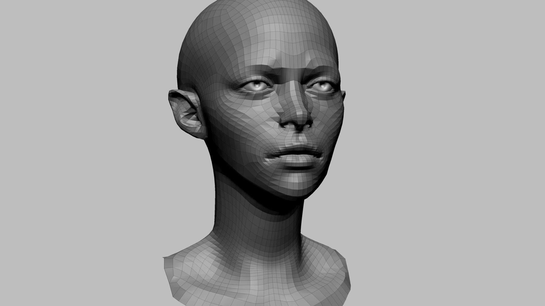 Stylized Female Head B 3D model_9