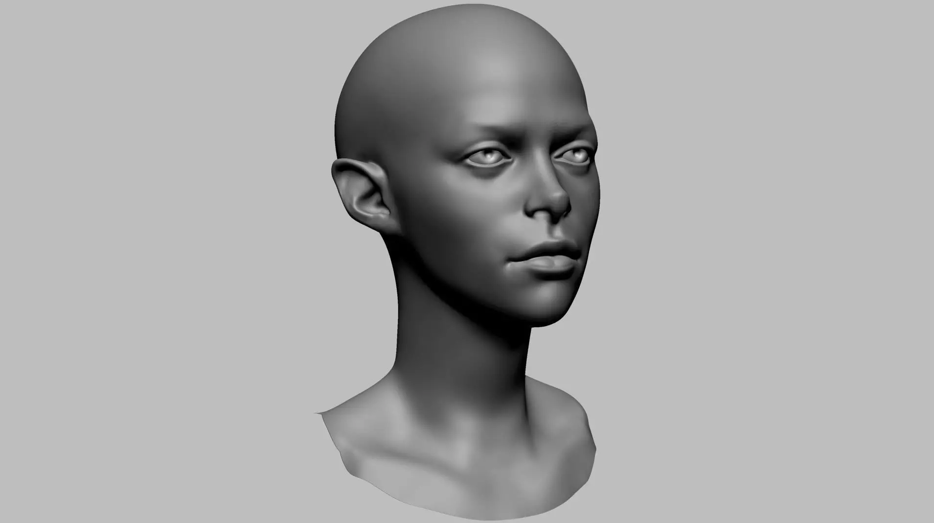 Stylized Female Head B 3D model_0