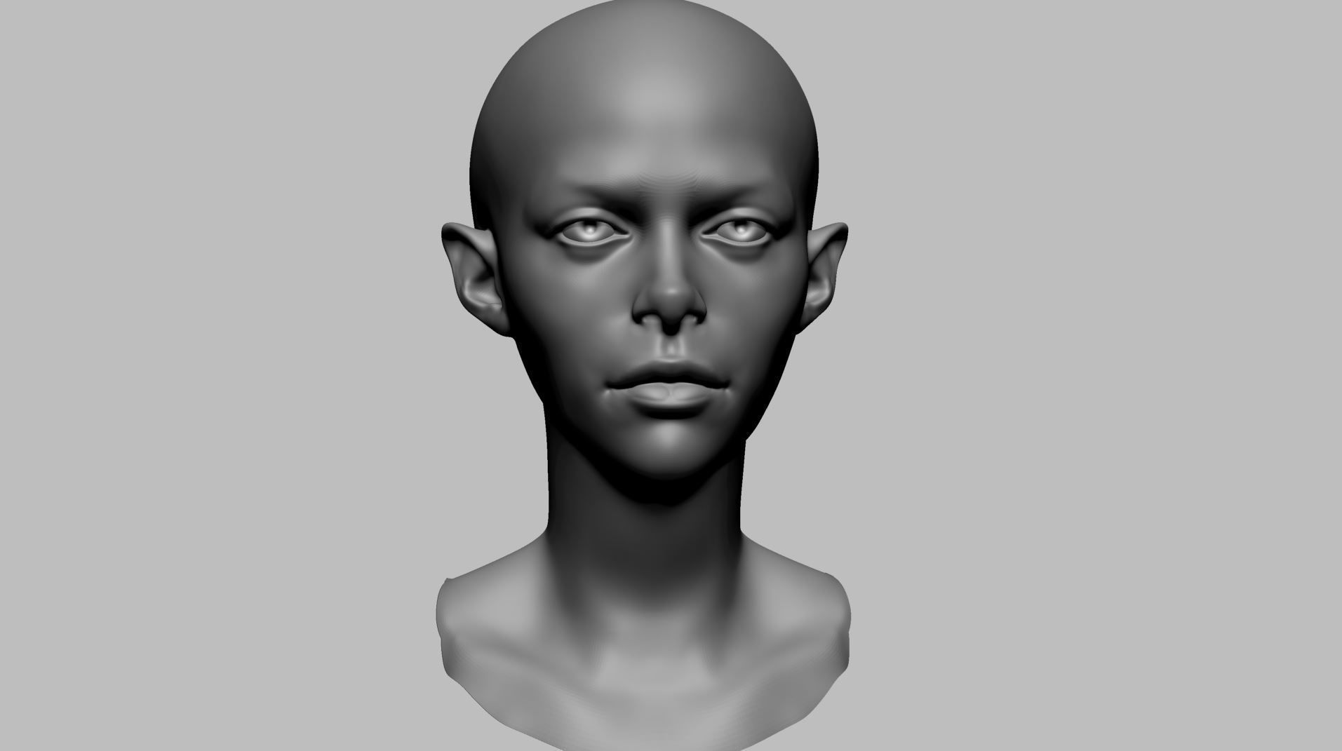 Stylized Female Head B 3D model_8