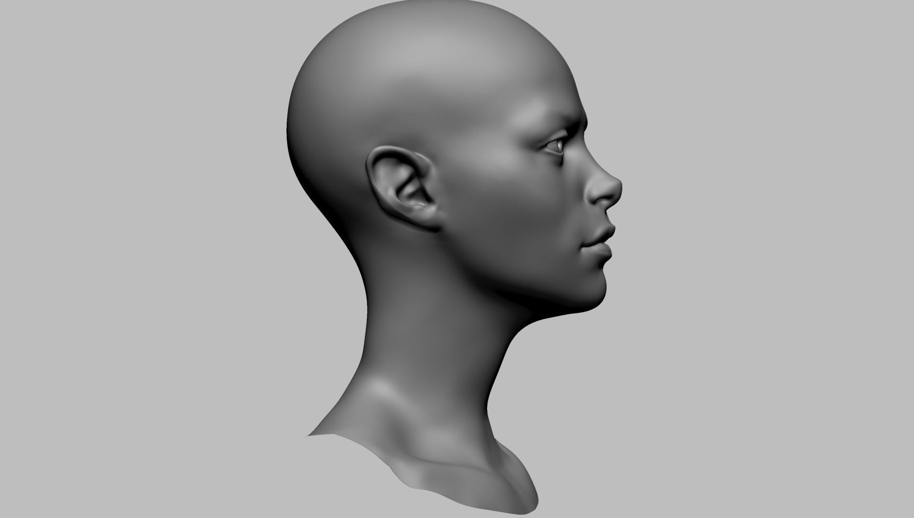 Stylized Female Head B 3D model_1