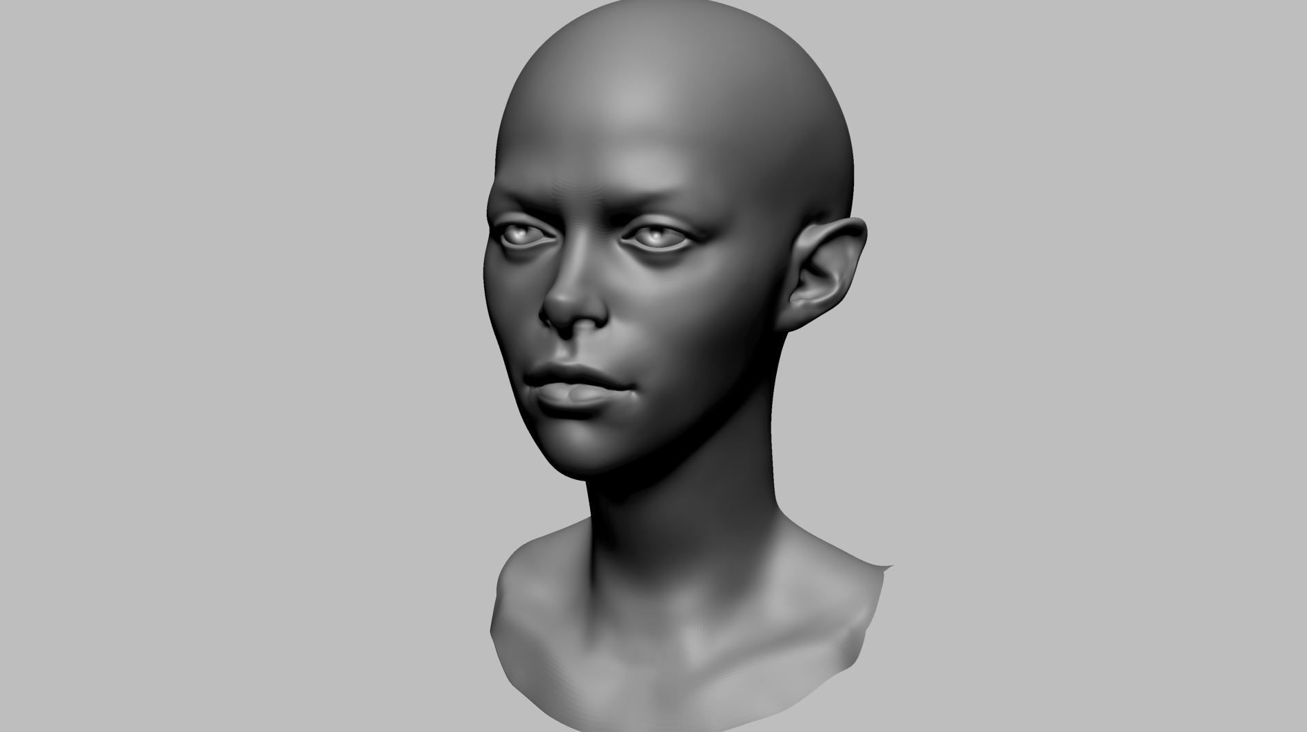 Stylized Female Head B 3D model_6