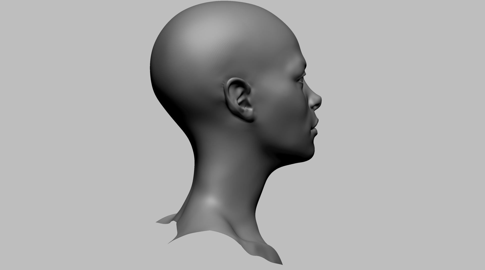 Stylized Female Head B 3D model_2