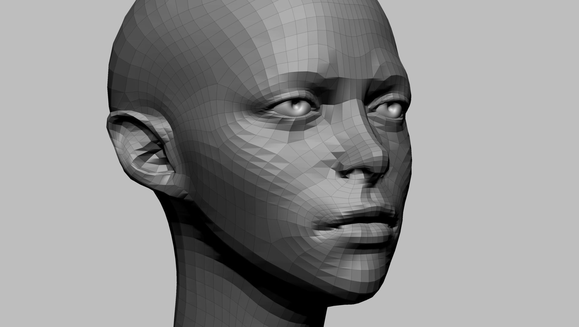 Stylized Female Head B 3D model_10
