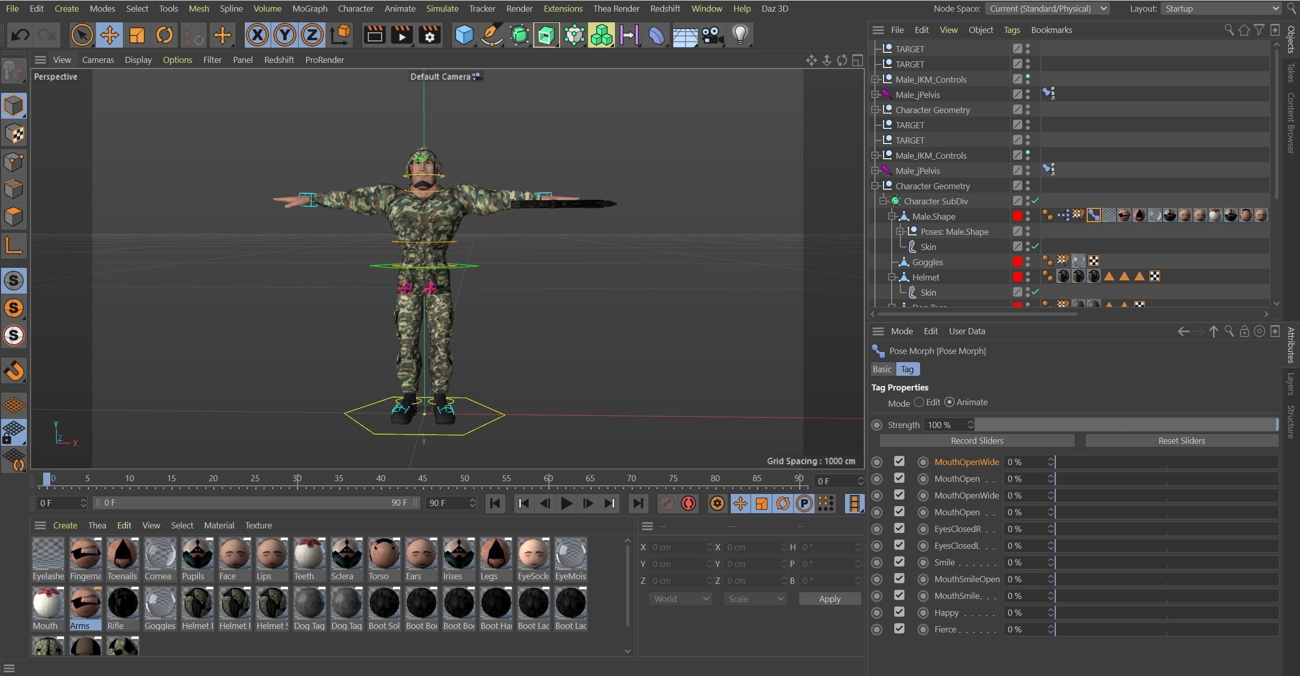 Cartoon Soldier Rigged Low-poly 3D model_16