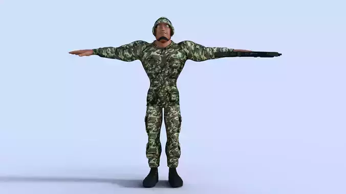 Cartoon  Soldier Rigged