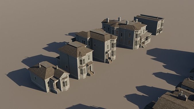 American Italianate Houses - Classic US Pack Low-poly 3D model 6