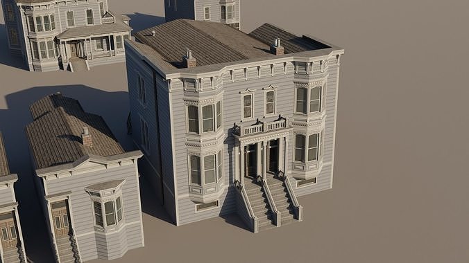 American Italianate Houses - Classic US Pack Low-poly 3D model 5