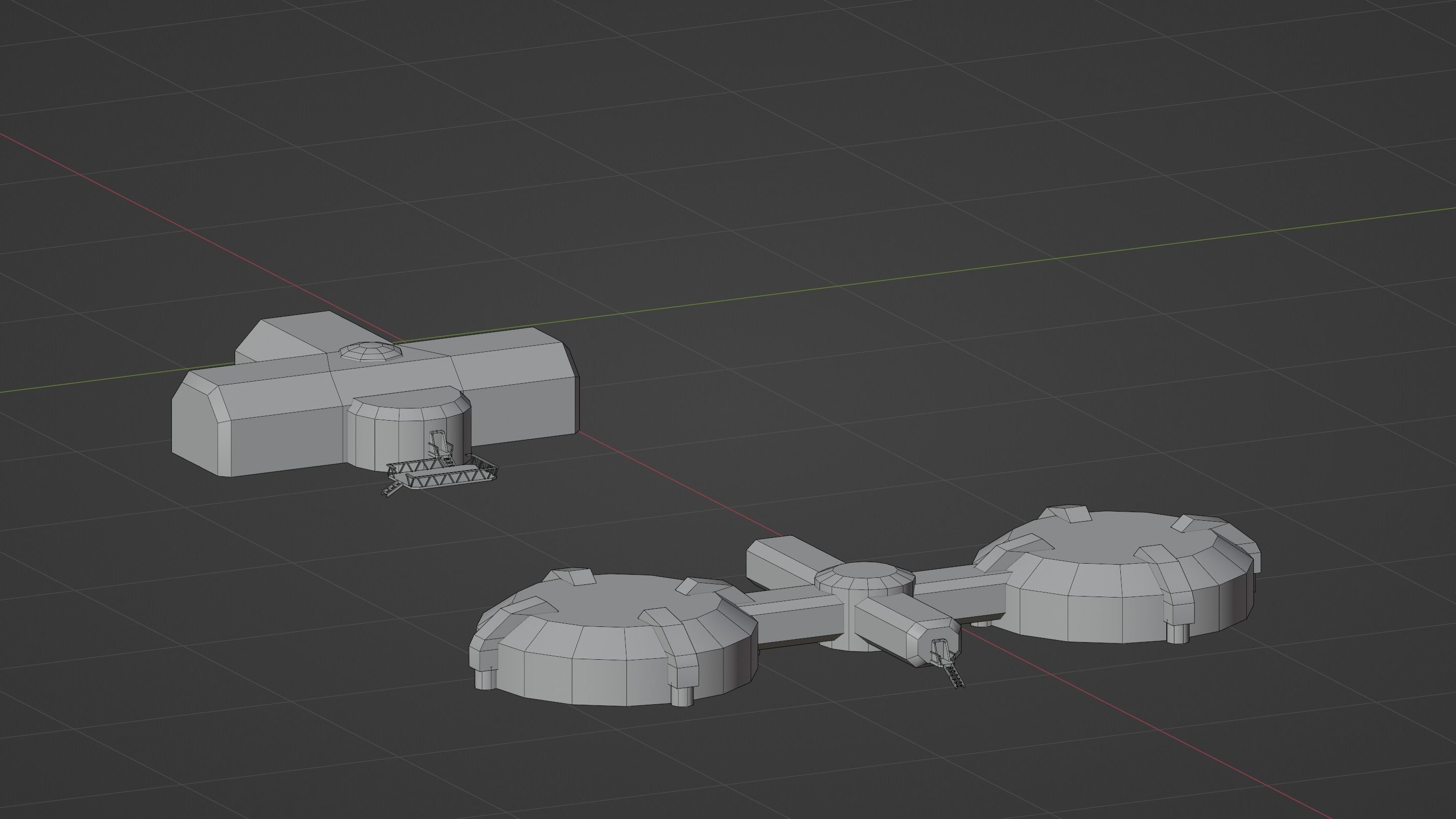 Low-poly Space Base building 2 Low-poly 3D model_14