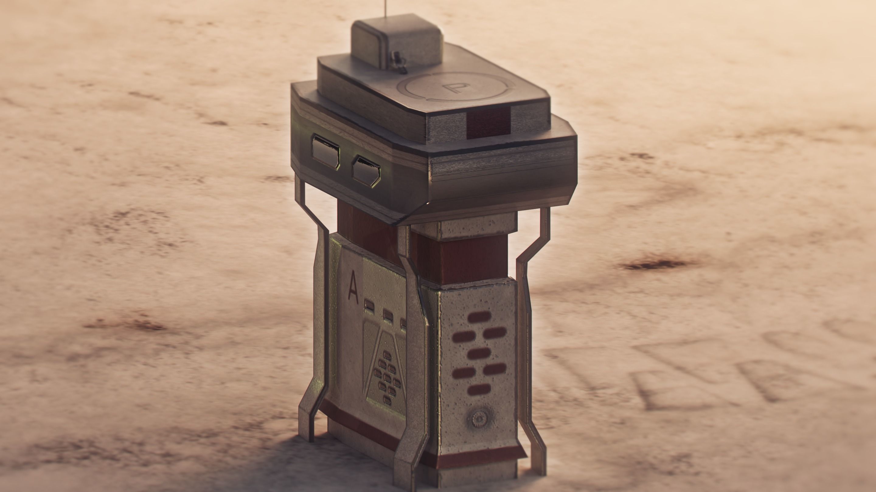 Low-poly Space Base building 2 Low-poly 3D model_6