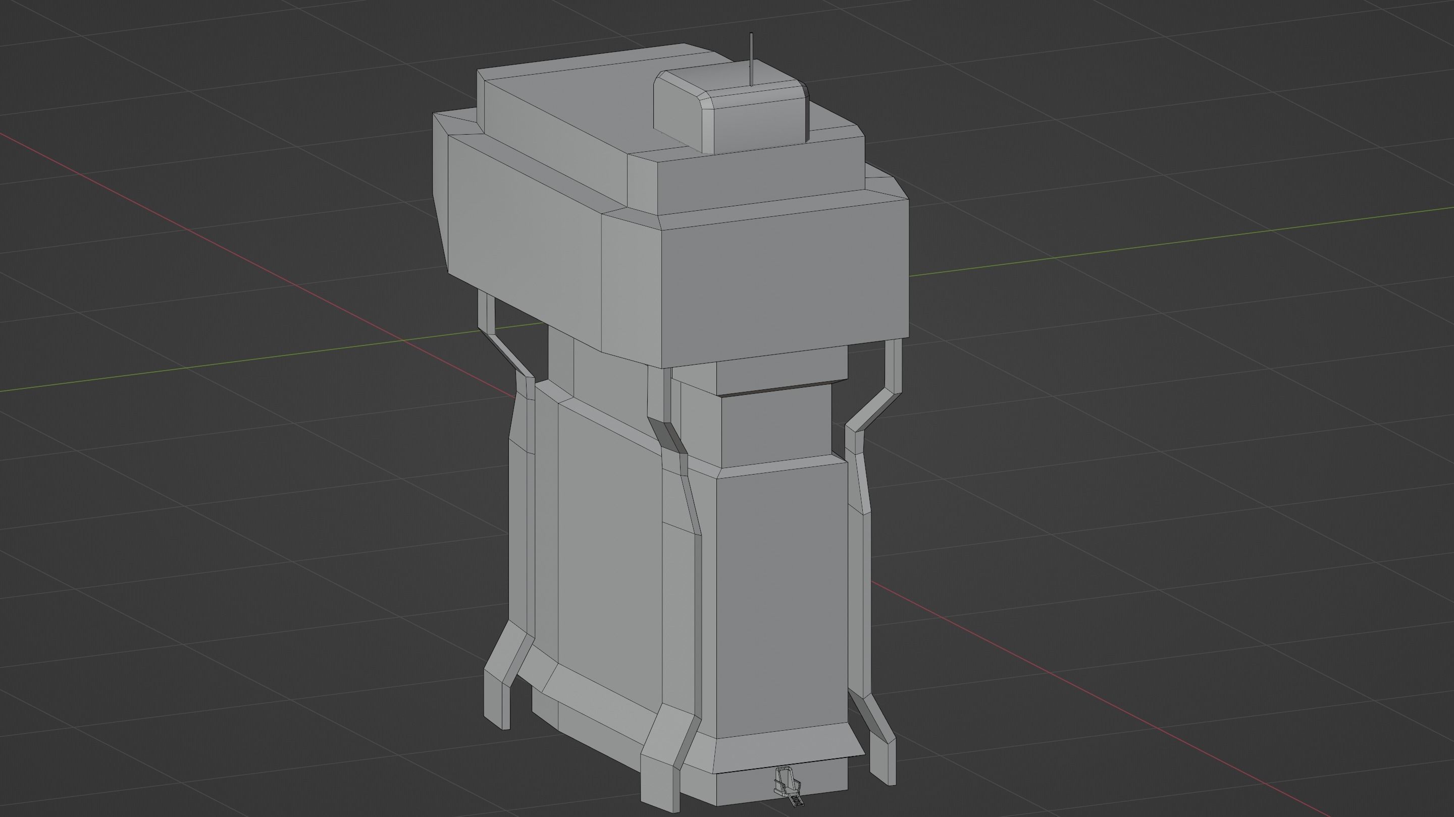 Low-poly Space Base building 2 Low-poly 3D model_7