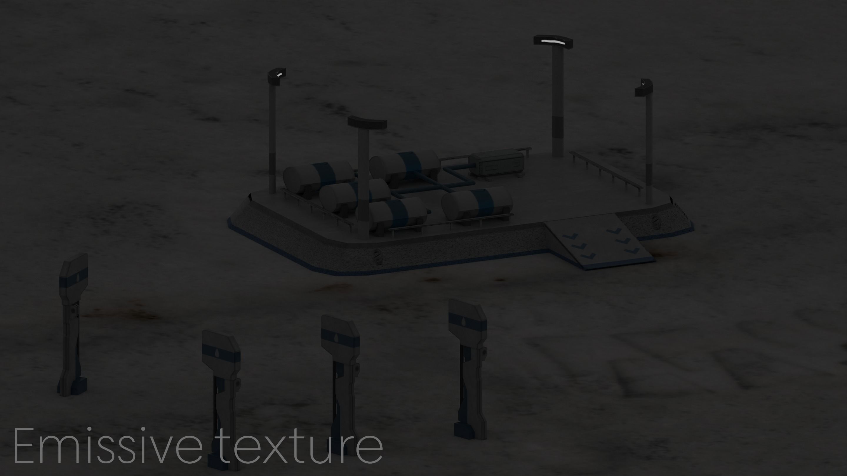 Low-poly Space Base building 2 Low-poly 3D model_10