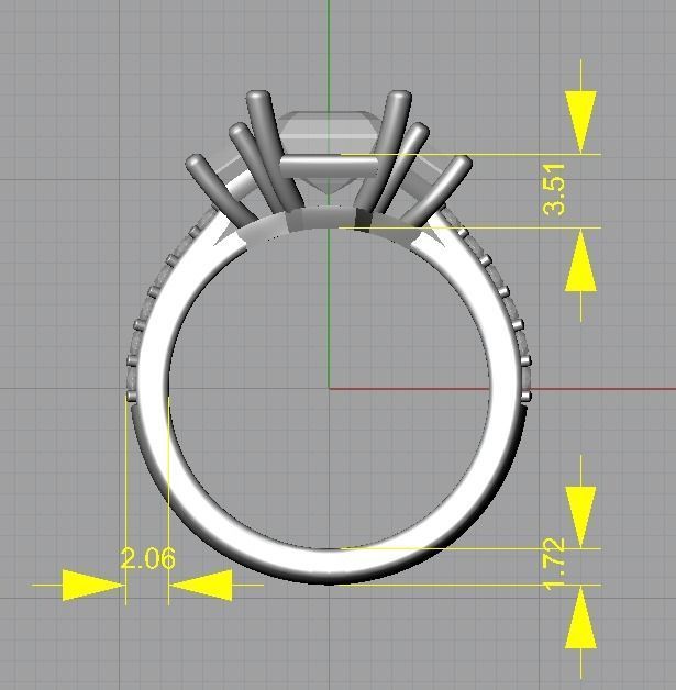 Engagement ring 3D print model_3
