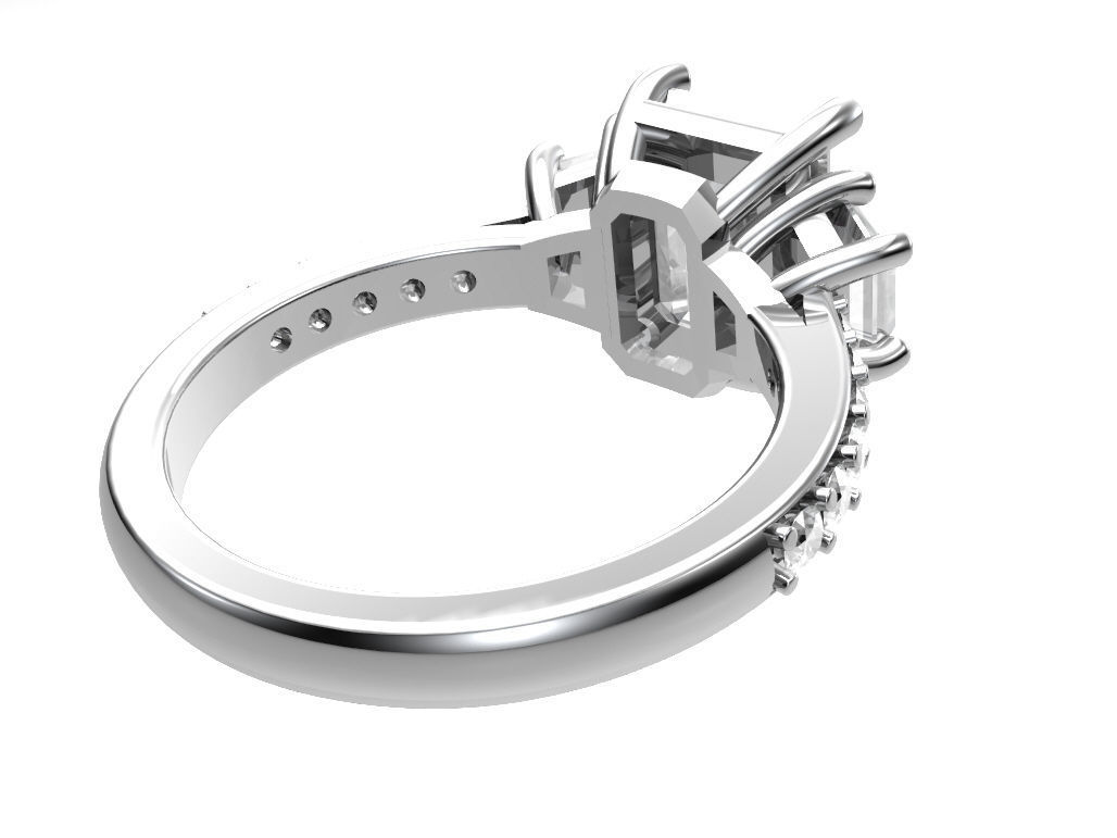 Engagement ring 3D print model_2
