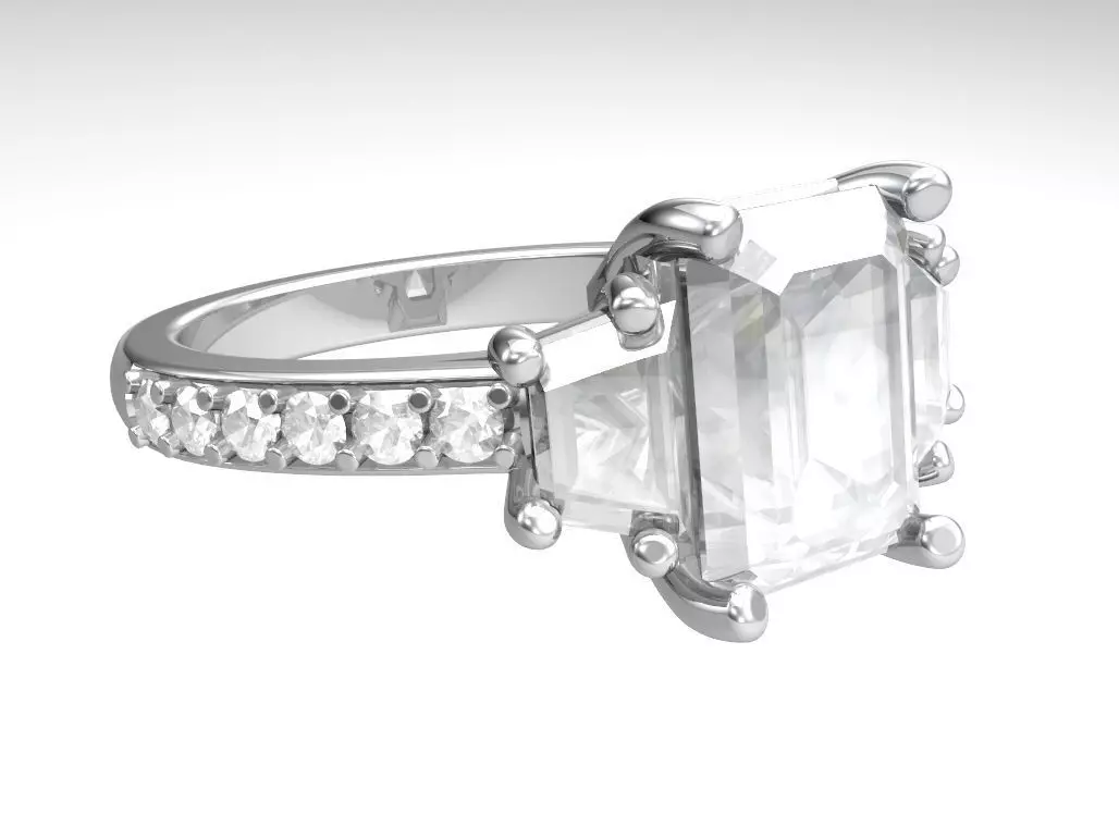 Engagement ring 3D print model_0