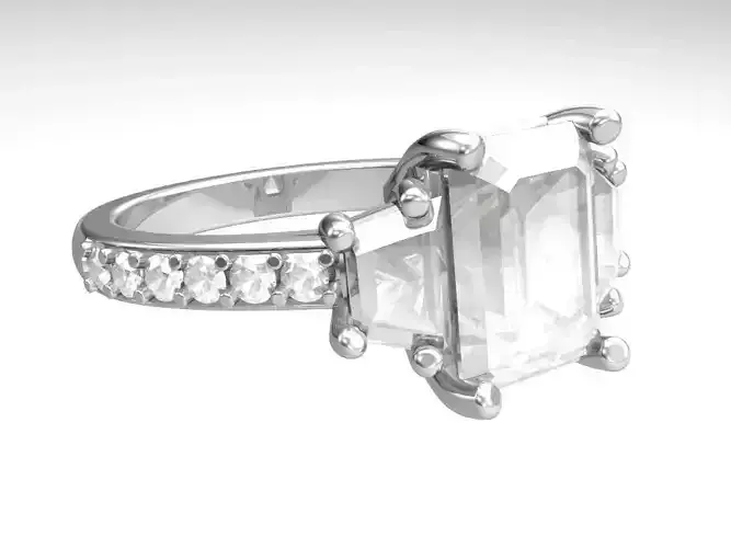 Engagement ring 3D print model