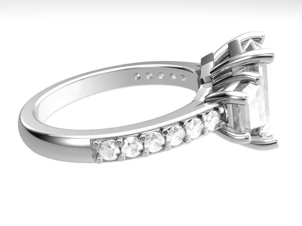 Engagement ring 3D print model_1
