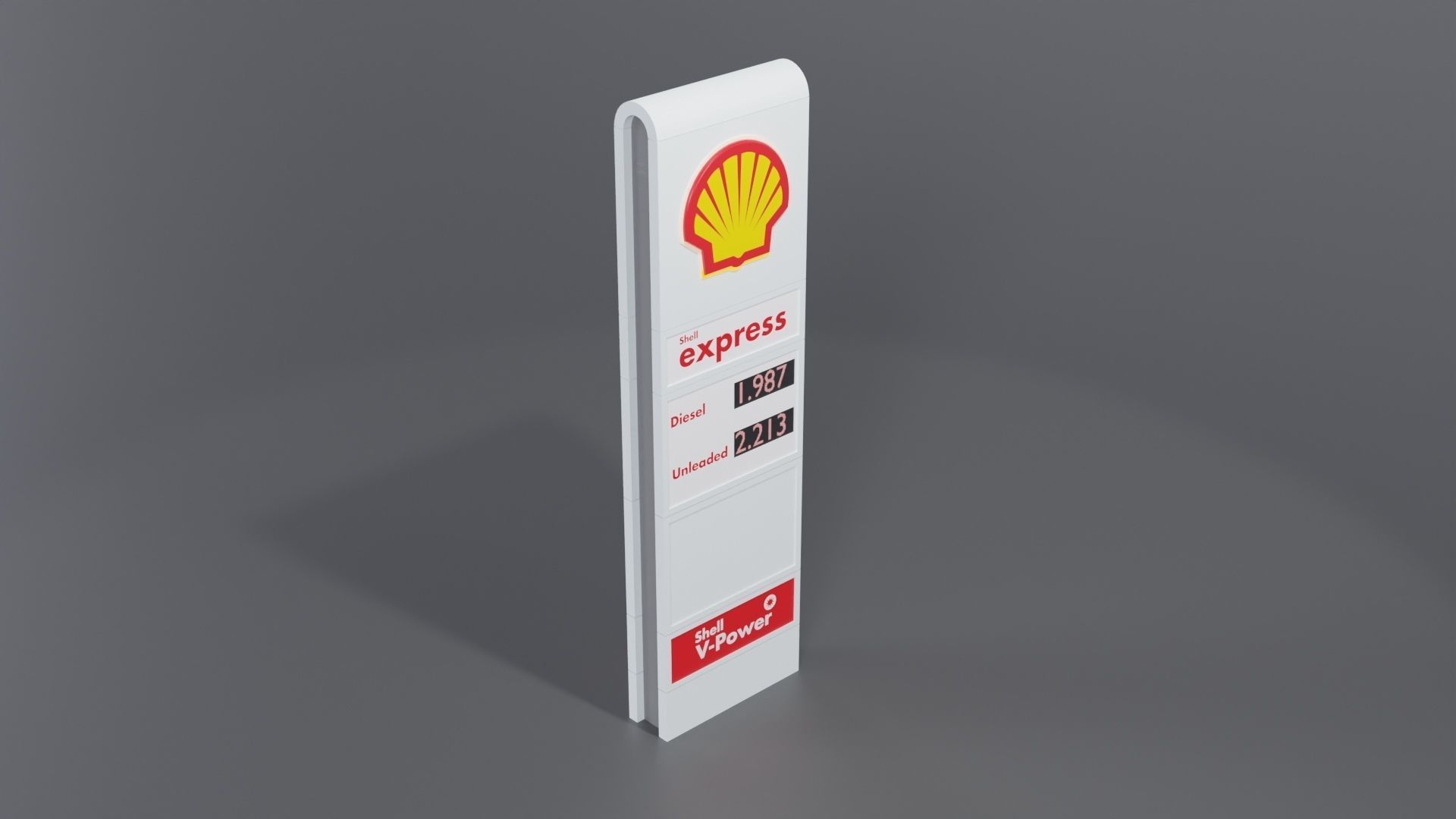 Shell Sign Fuel Service Station 3D model_1