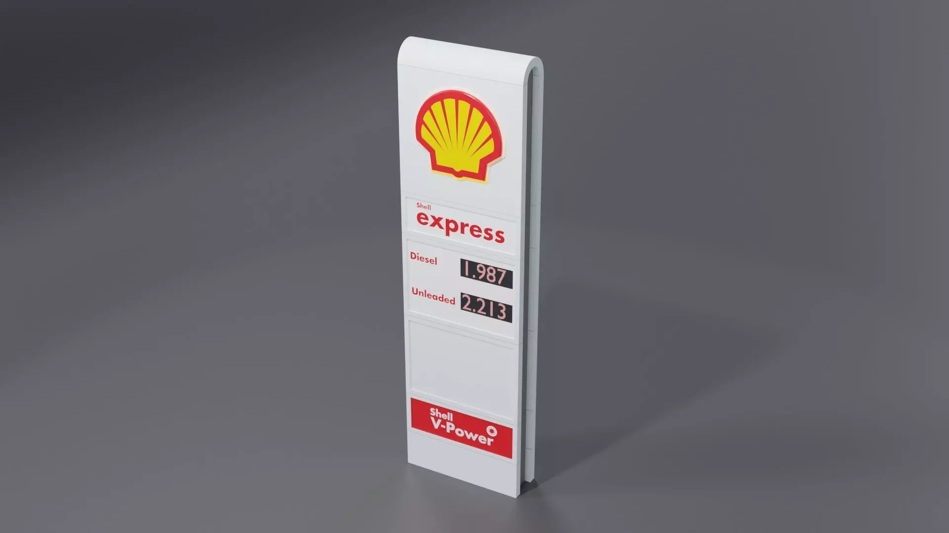 Shell Sign Fuel Service Station 3D model_0