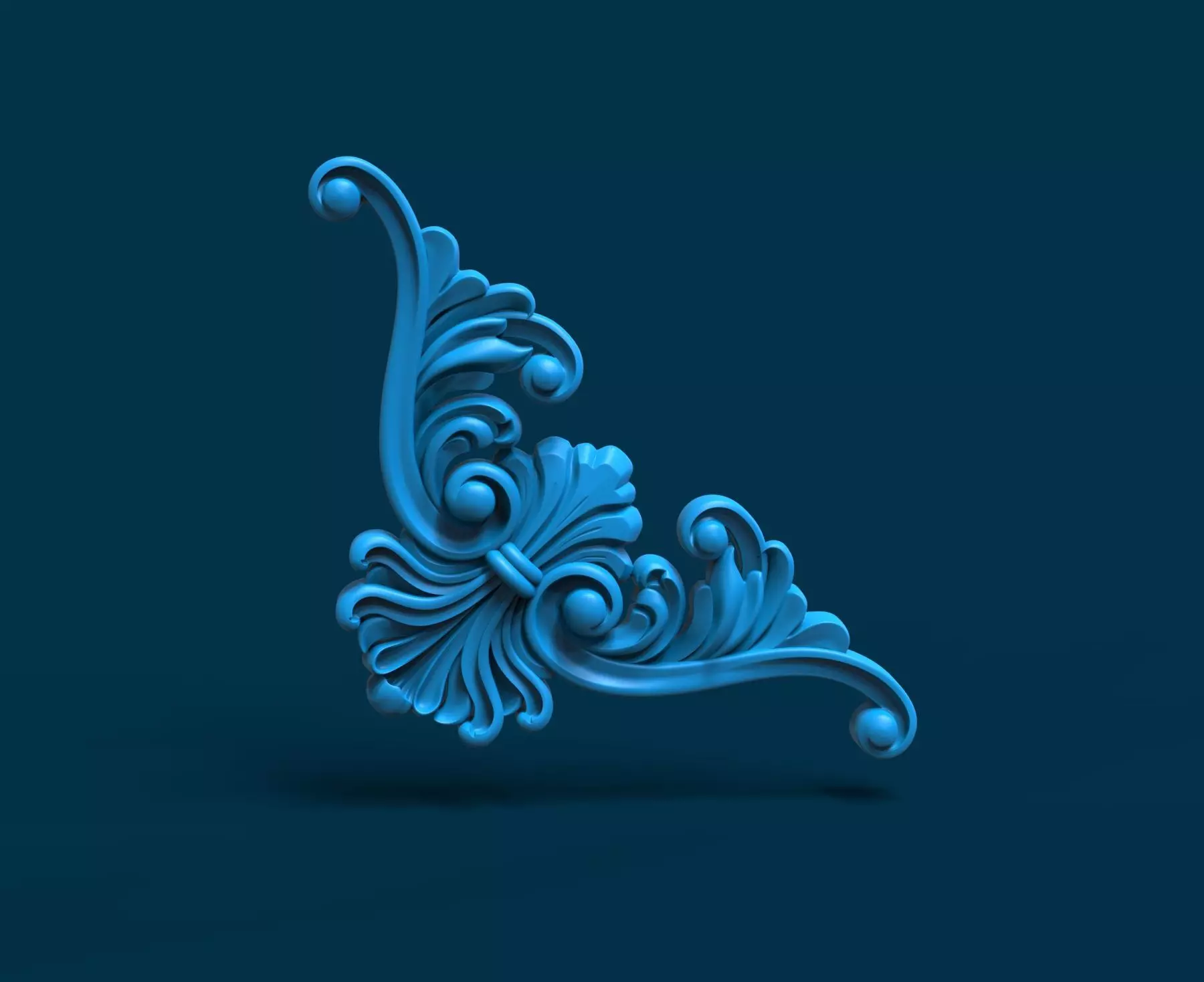 Wood carving decoration Low-poly 3D model