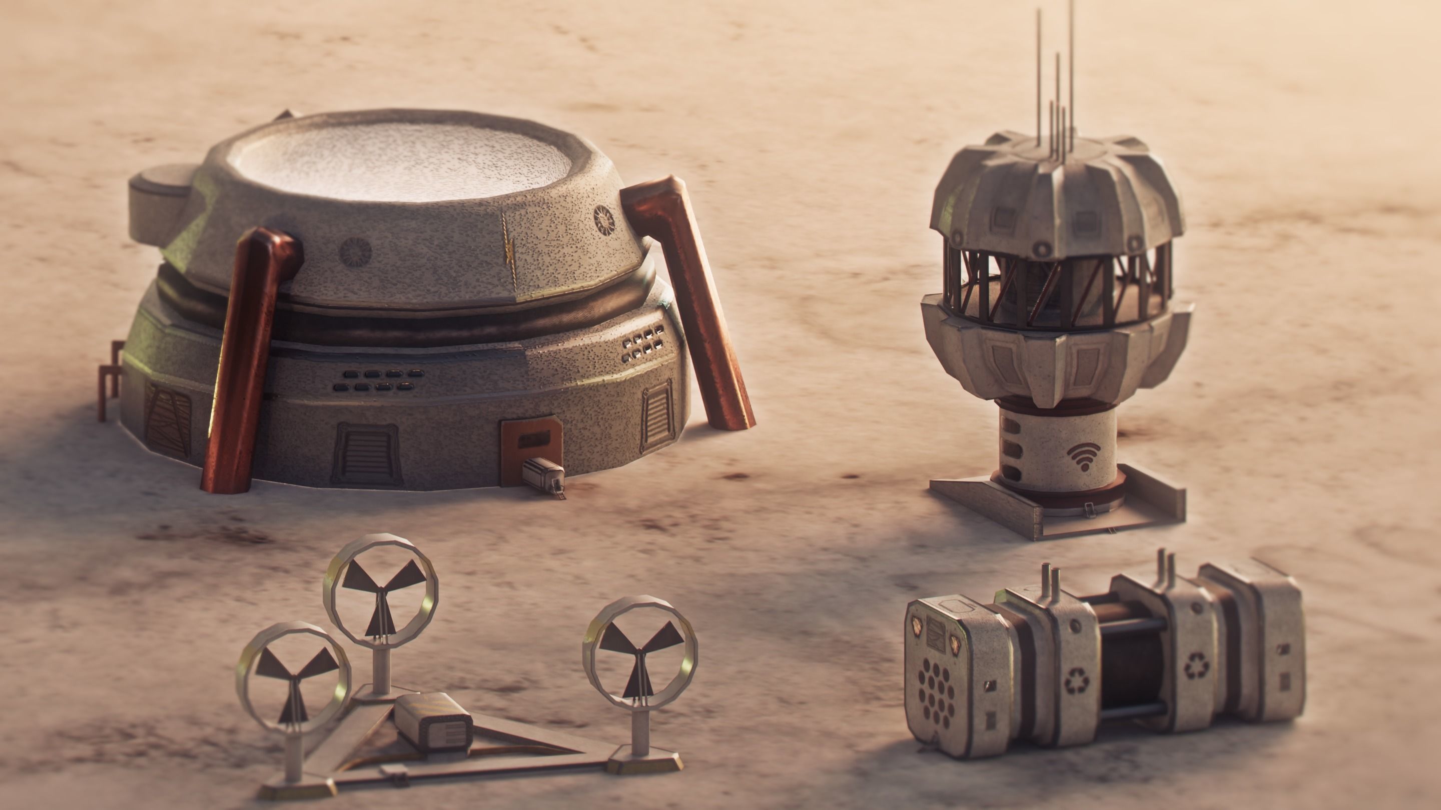 Space base buildings 3D Model Collection_20