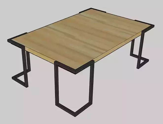 Table wooden with metal legs