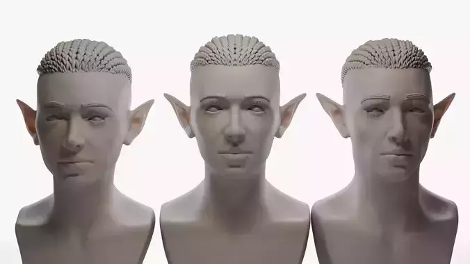 Elf Female Head 3D model