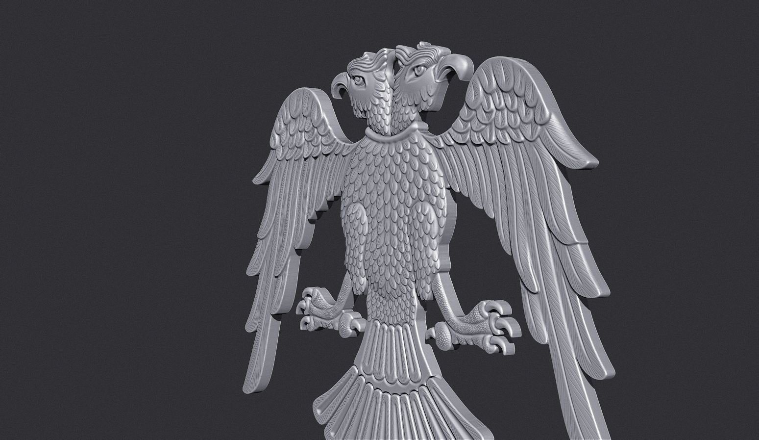 Two Headed Eagle Pendant 3D print model_3