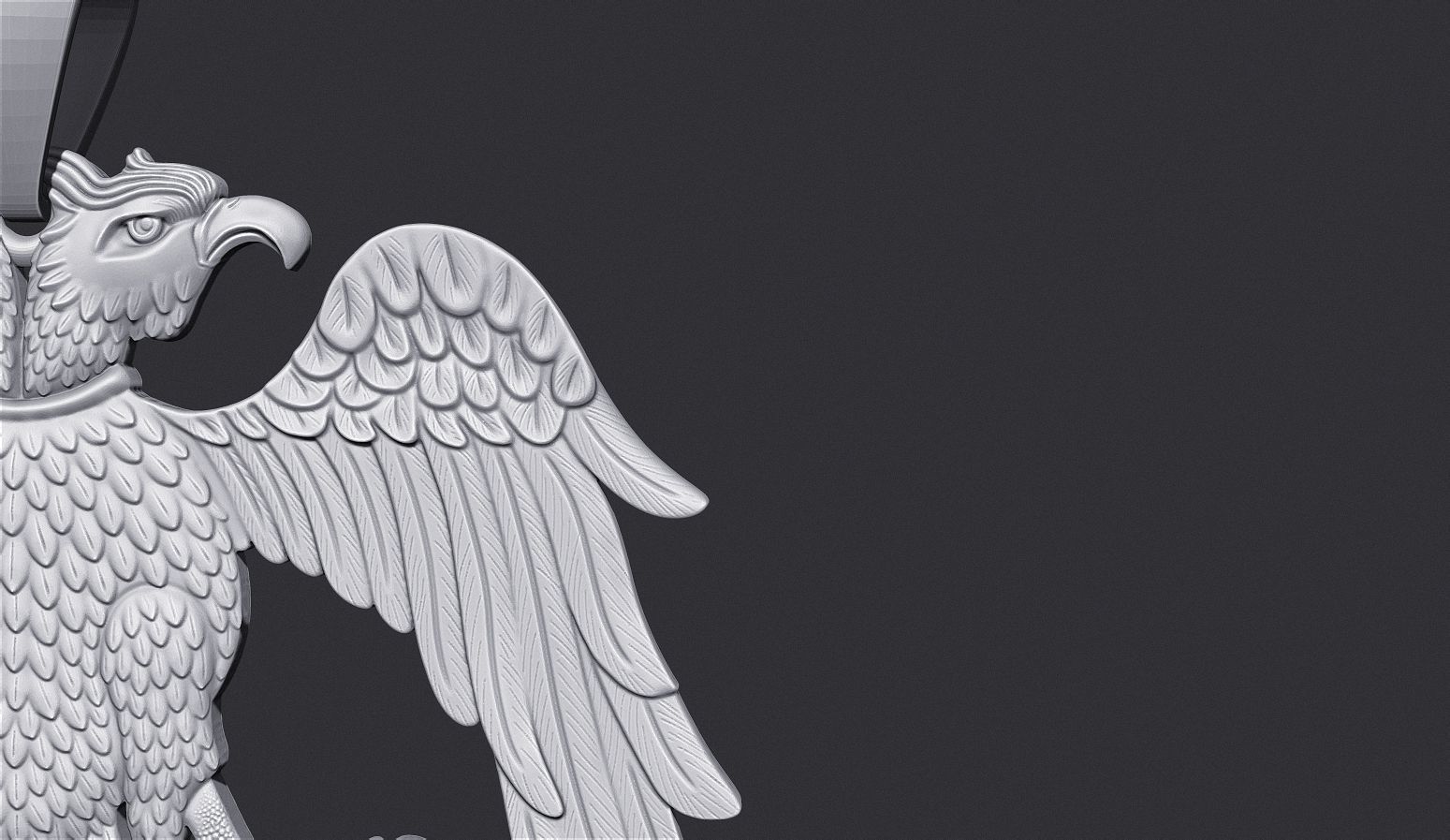 Two Headed Eagle Pendant 3D print model_9