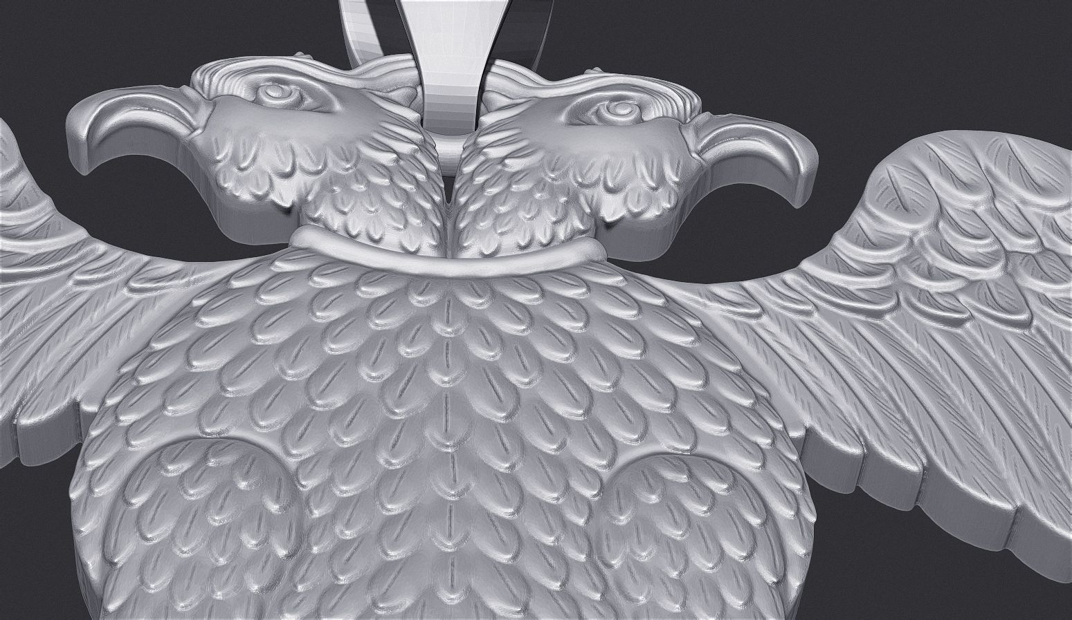 Two Headed Eagle Pendant 3D print model_11