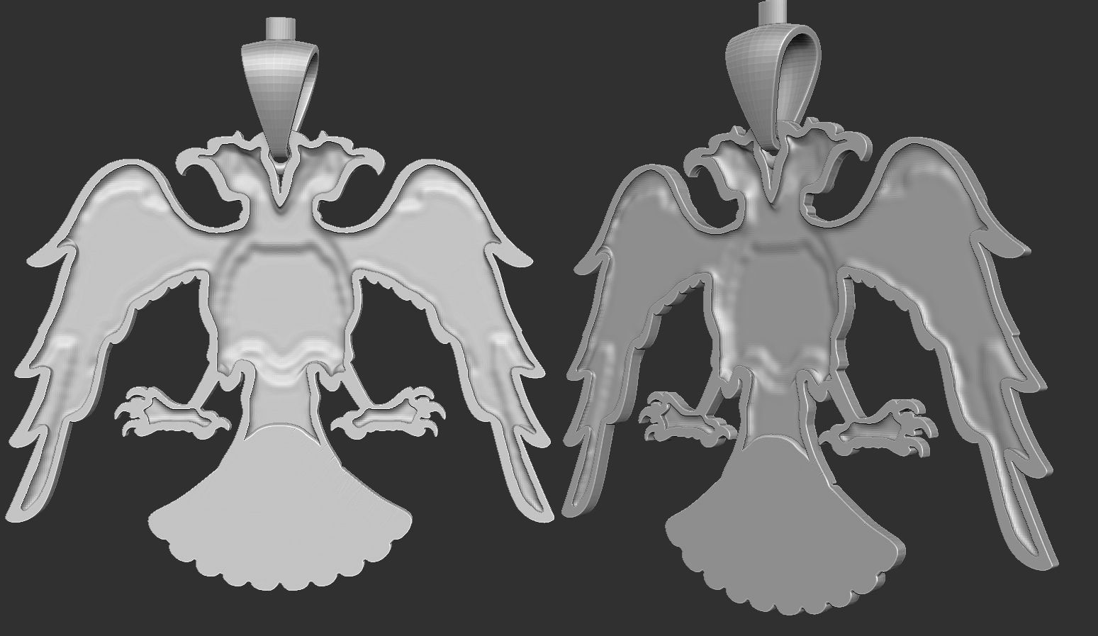 Two Headed Eagle Pendant 3D print model_10