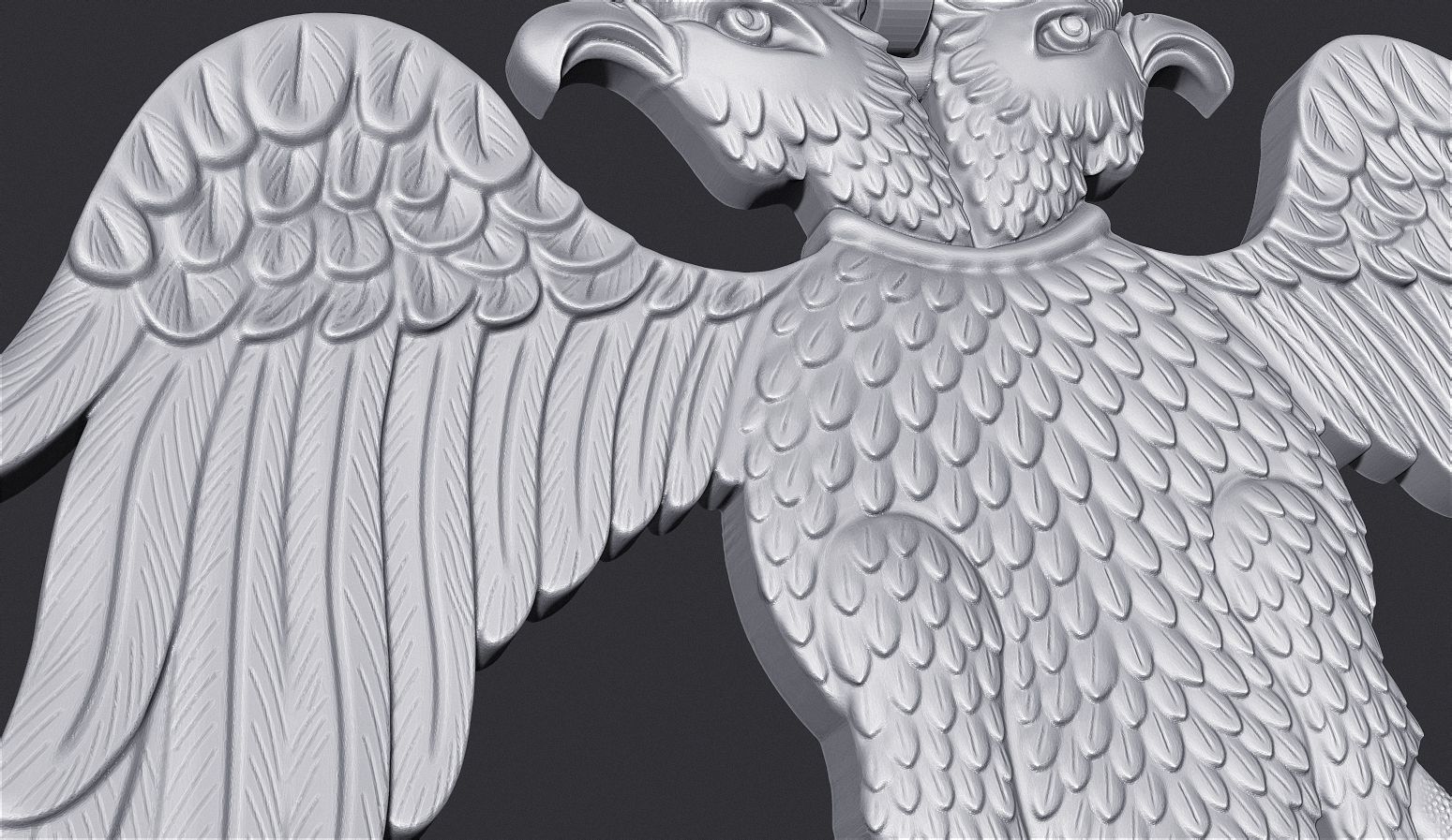 Two Headed Eagle Pendant 3D print model_6
