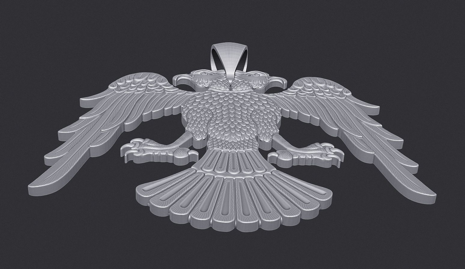 Two Headed Eagle Pendant 3D print model_8