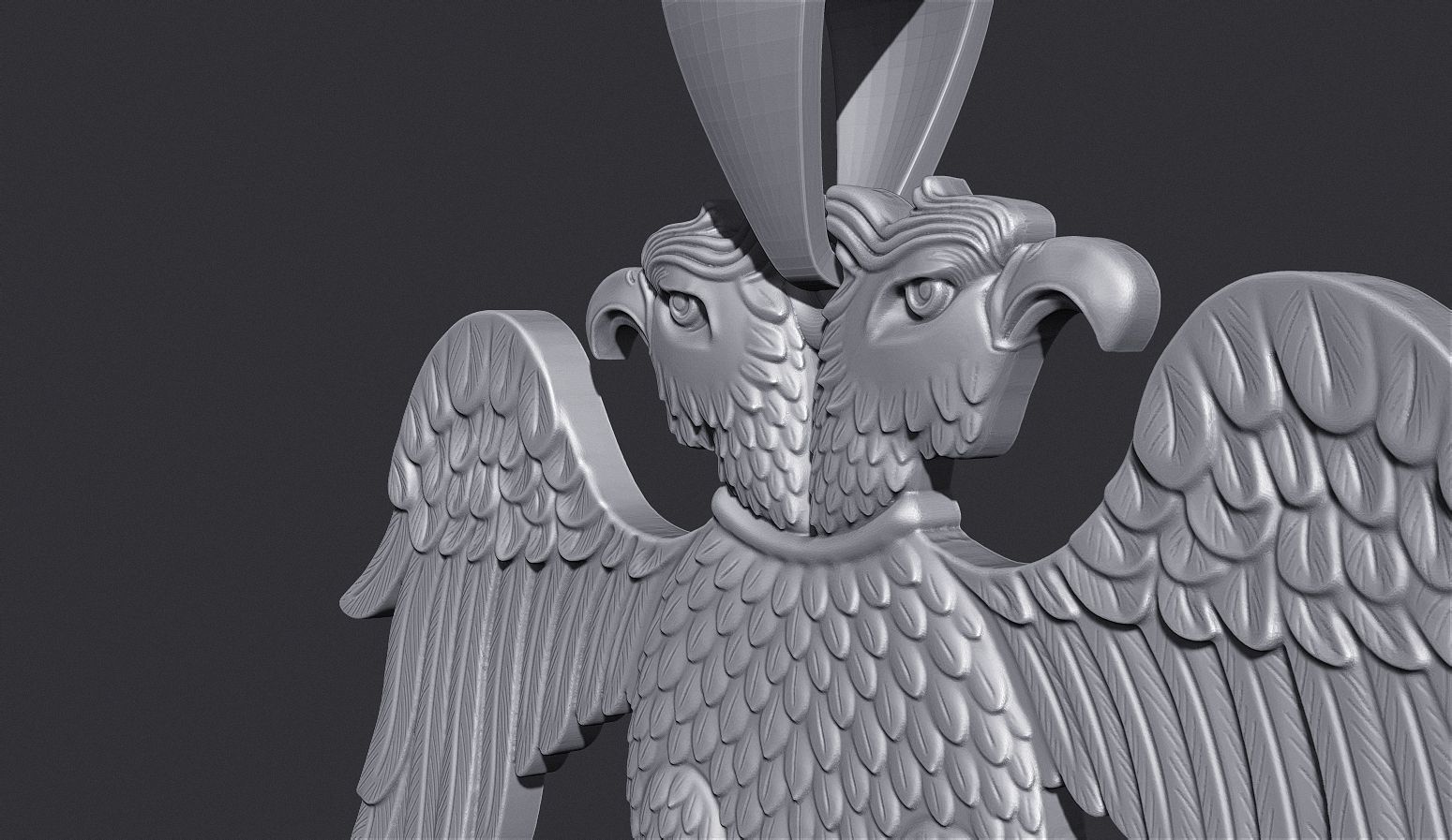 Two Headed Eagle Pendant 3D print model_5
