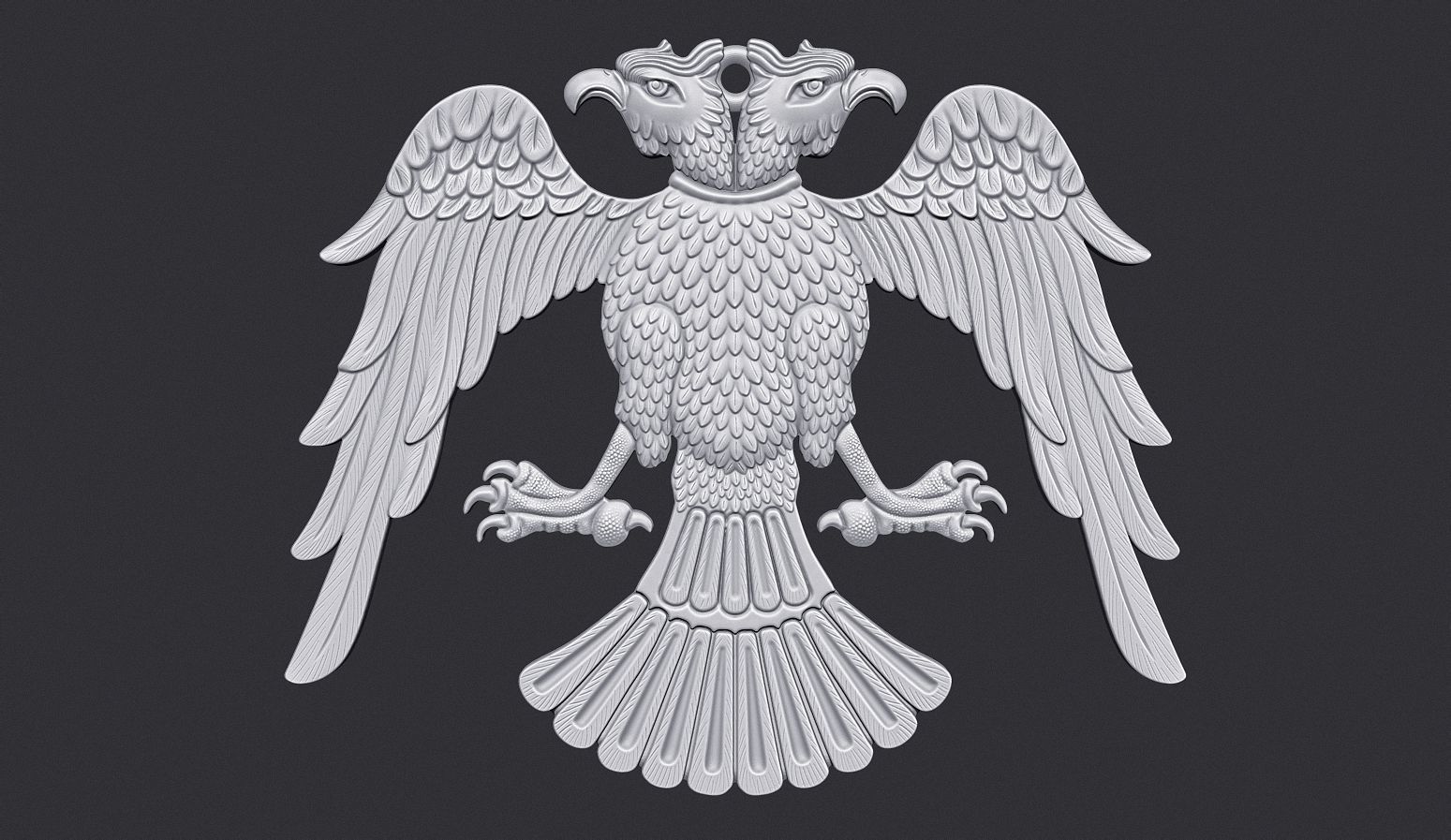 Two Headed Eagle Pendant 3D print model_1